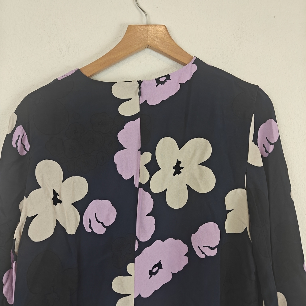 Merimekko Sorea Kevattalkoot Long Bell Sleeve Floral Blouse Sz 40, 10 - Picture 12 of 13